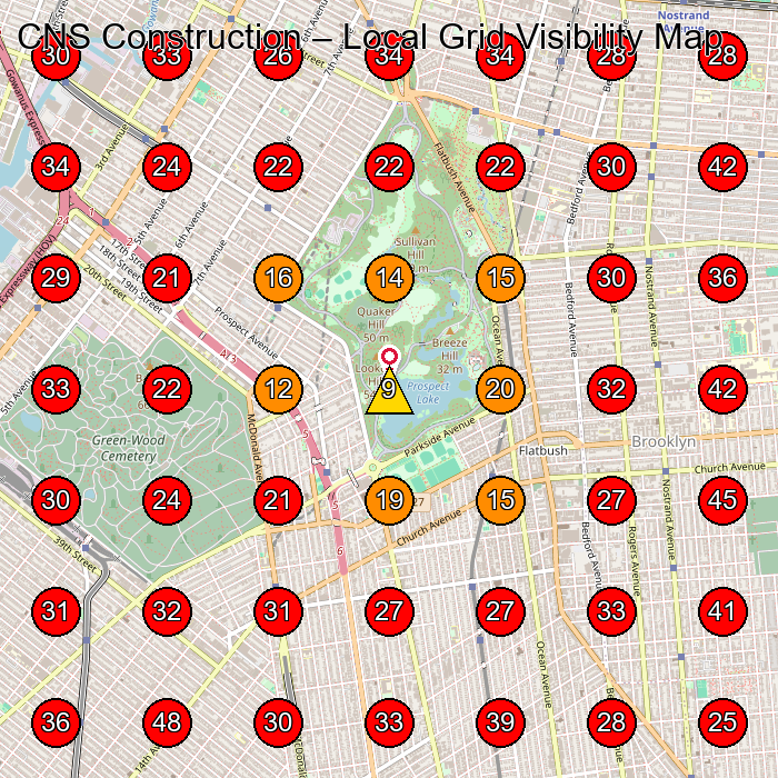 CNS Construction GeoGrid visibility map for Masonry Contractor in Brooklyn